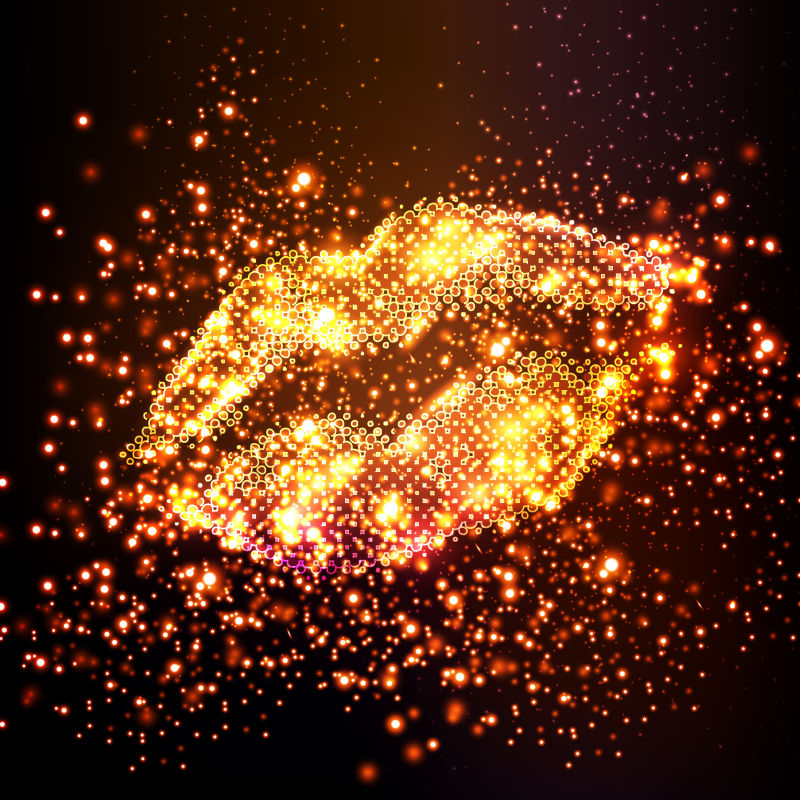 矢量的金色嘴唇插图