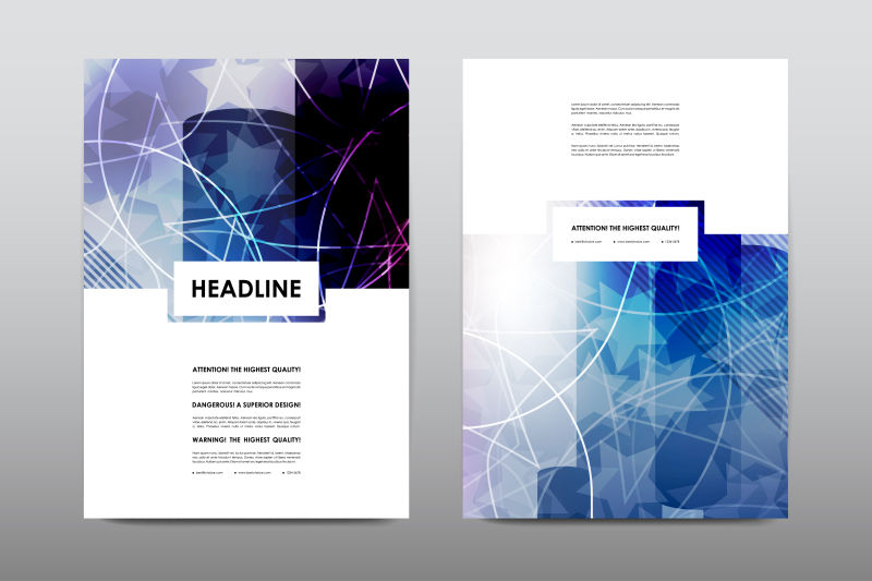 宣传册抽象版面设计简单范本的矢量设计