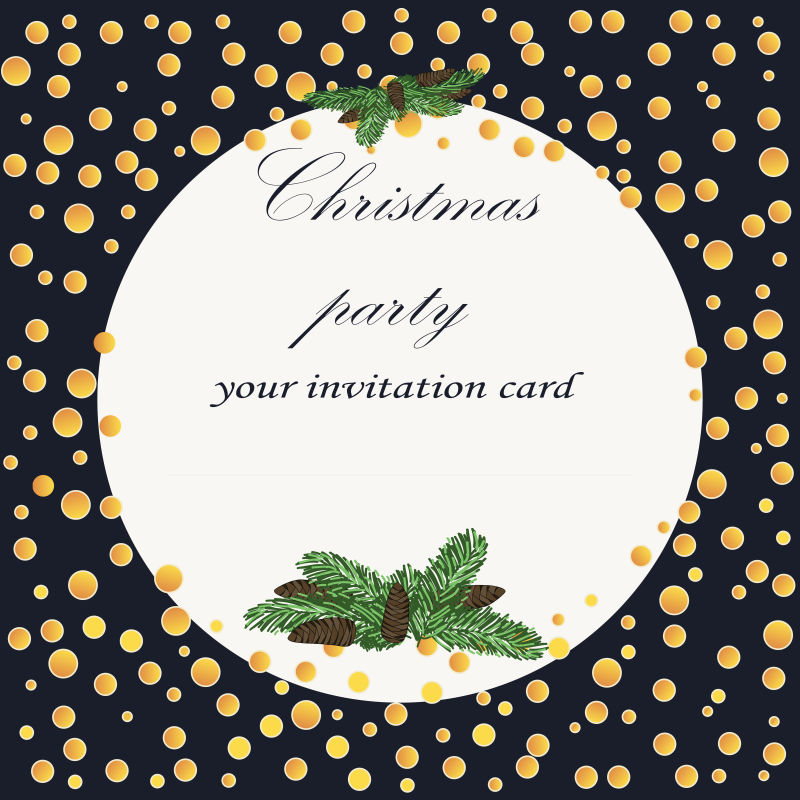 圣诞派对邀请卡矢量
