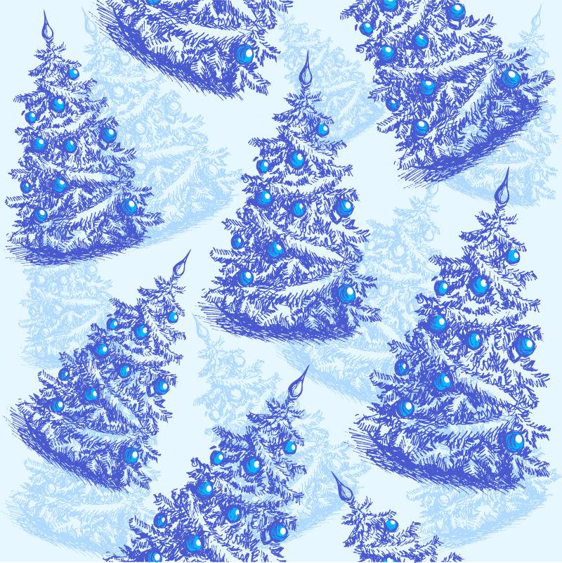 圣诞树元素图案背景矢量