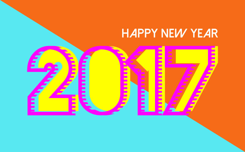 新年快乐2017彩卡设计