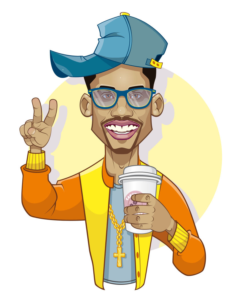 矢量卡通嘻哈风格人物