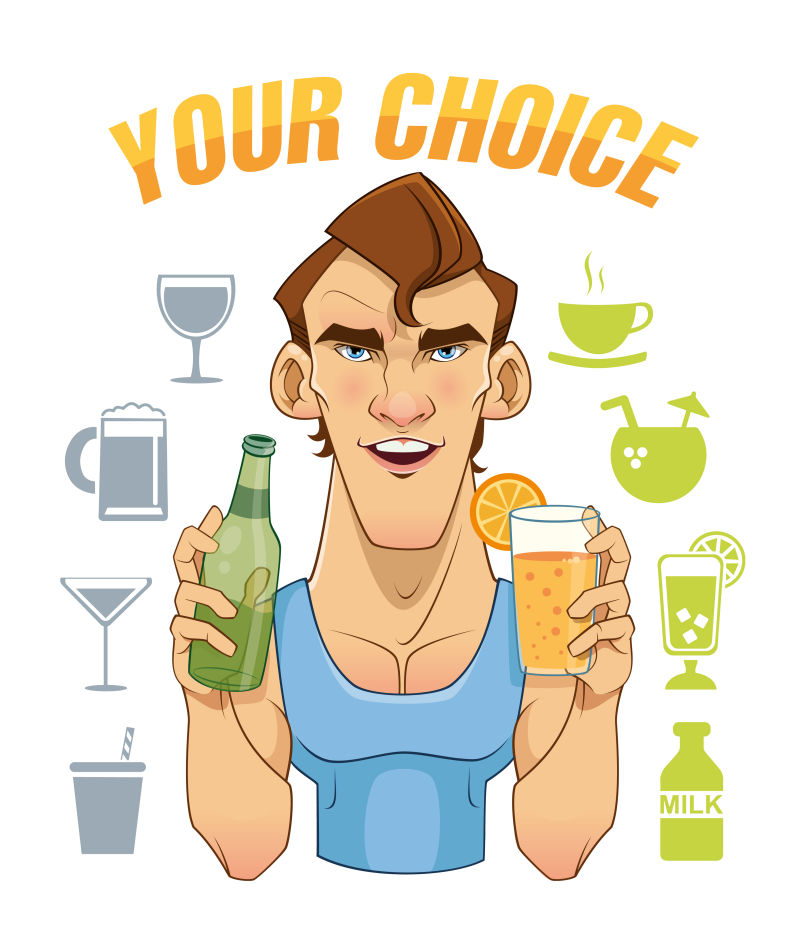 矢量卡通饮料人物