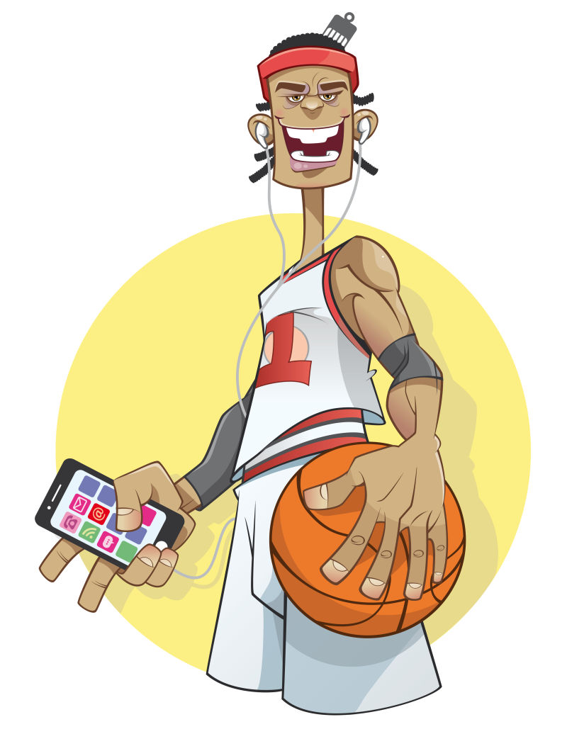 矢量卡通篮球风格人物