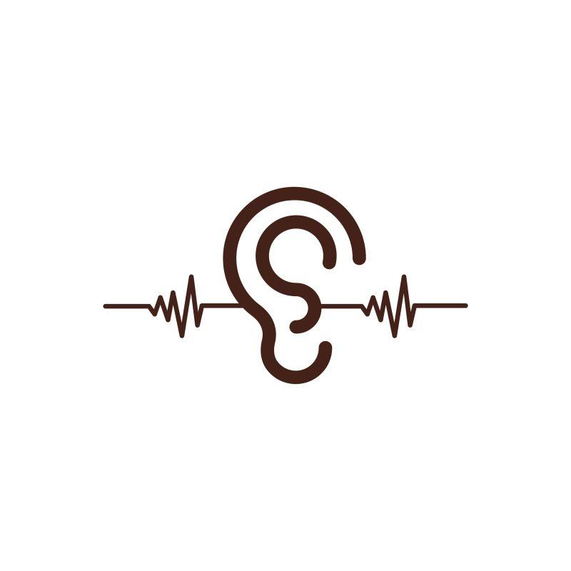 音乐耳机标志设计元素矢量