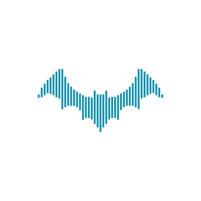 音乐蝙蝠标志设计元素矢量