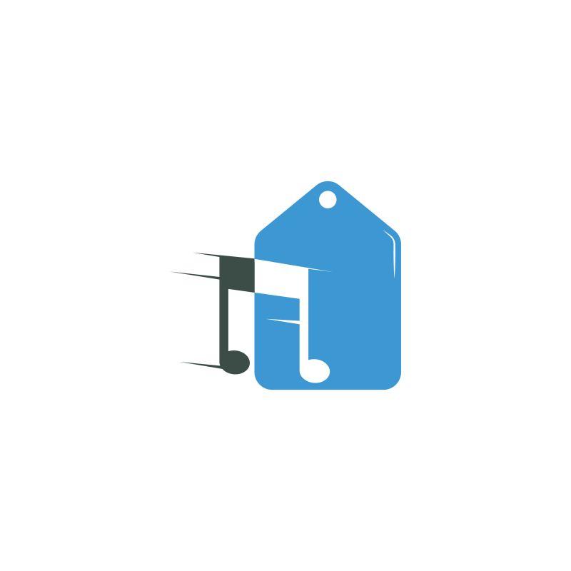 音乐节的标志设计元素矢量