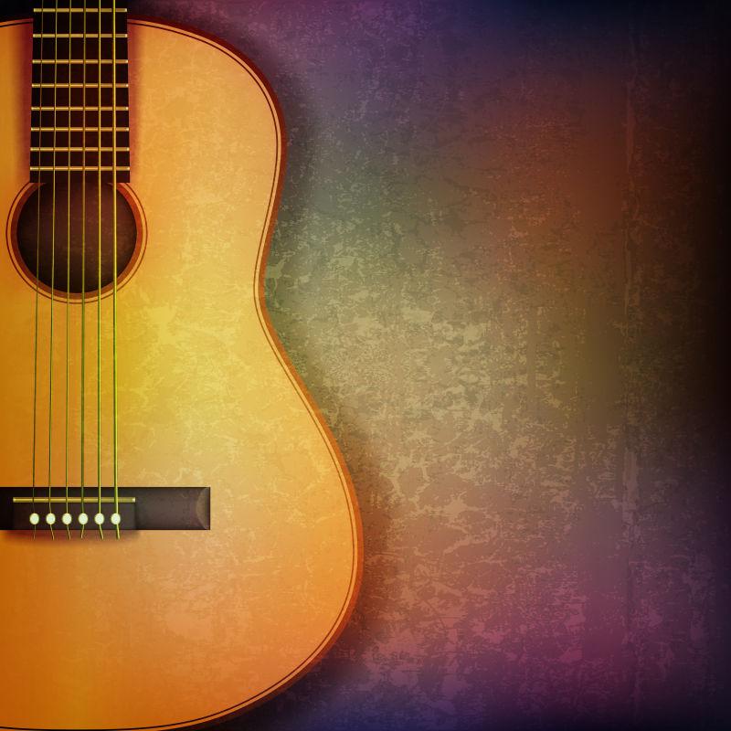 矢量设计声学吉他背景