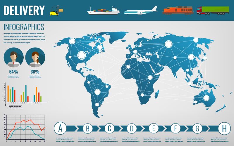 世界运输和物流矢量