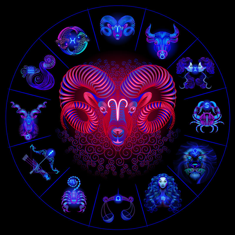 霓虹星象插图矢量设计