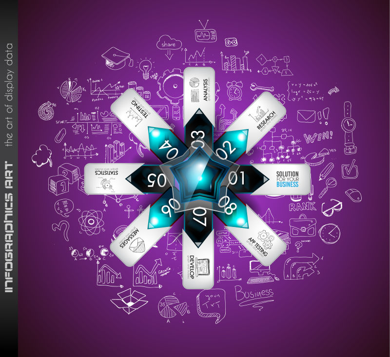 矢量手绘草图的信息图形