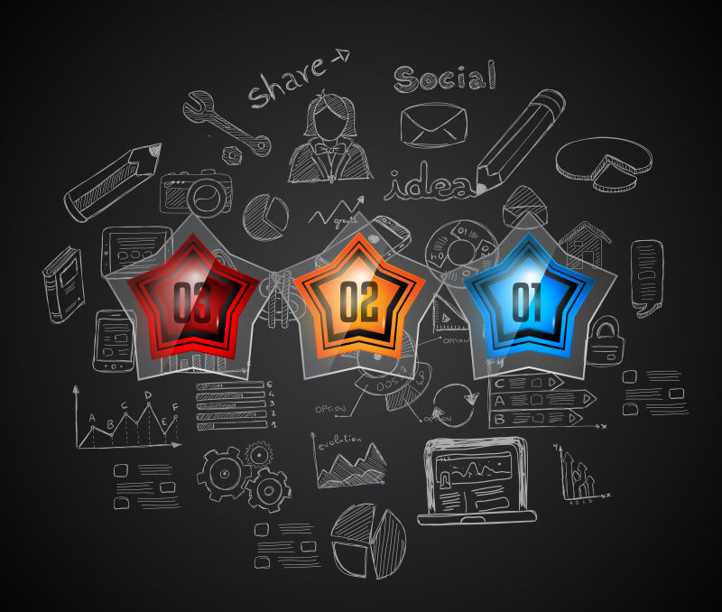 矢量具有选项彩色按钮