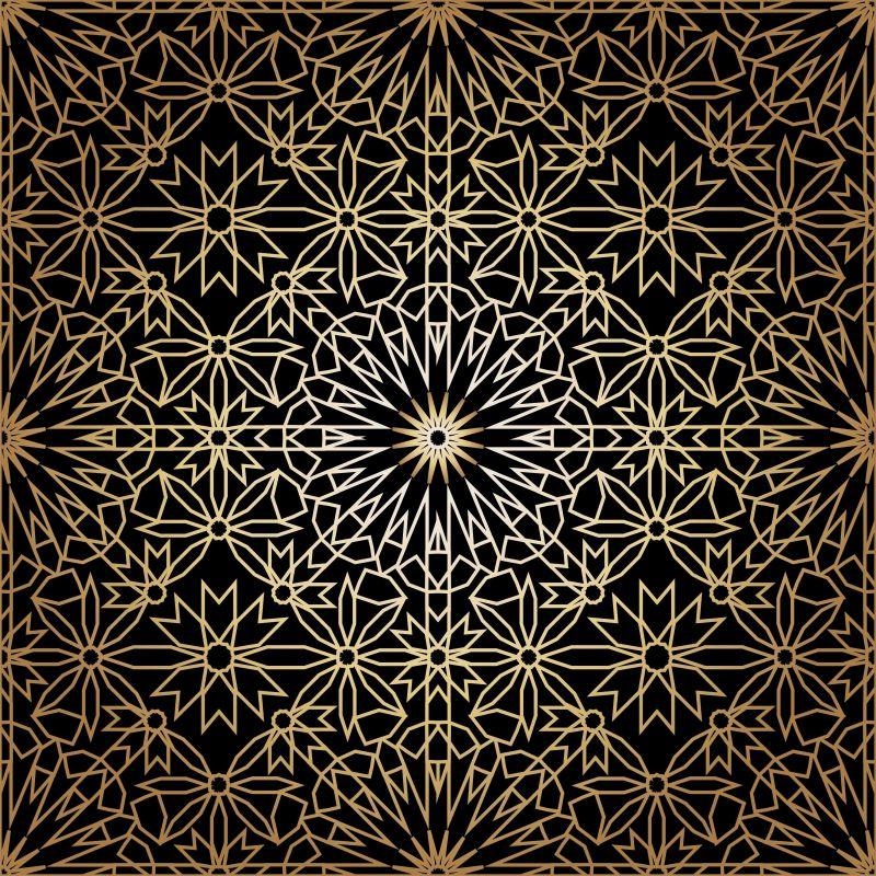 圆形对称纹理图案壁纸矢量