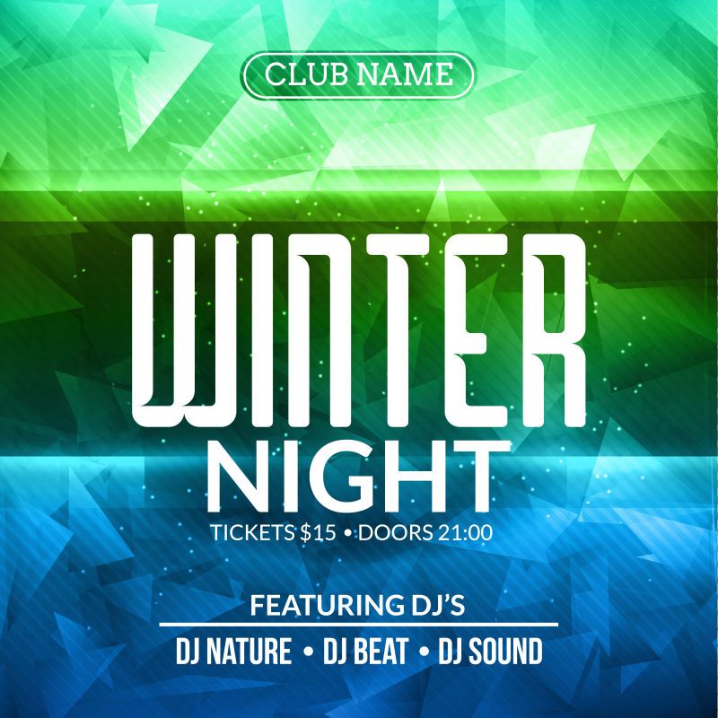 矢量冬季迪斯科舞会