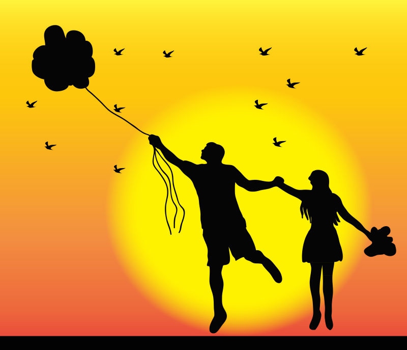 矢量情人节情侣