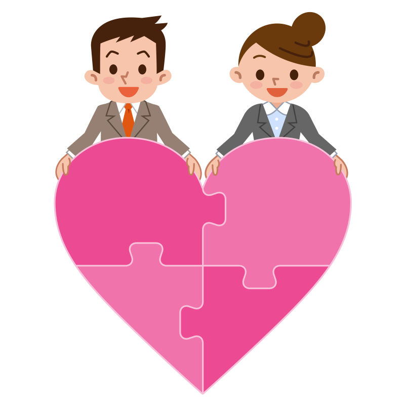 爱心背景下的情侣矢量