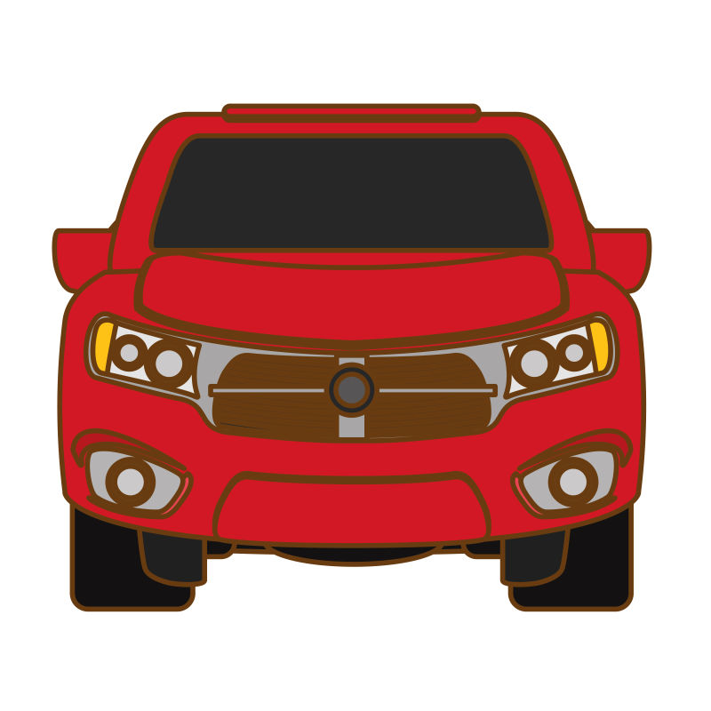 黄色私家汽车矢量插图