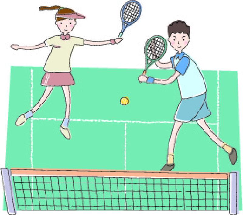 两个人打网球的简笔画图片