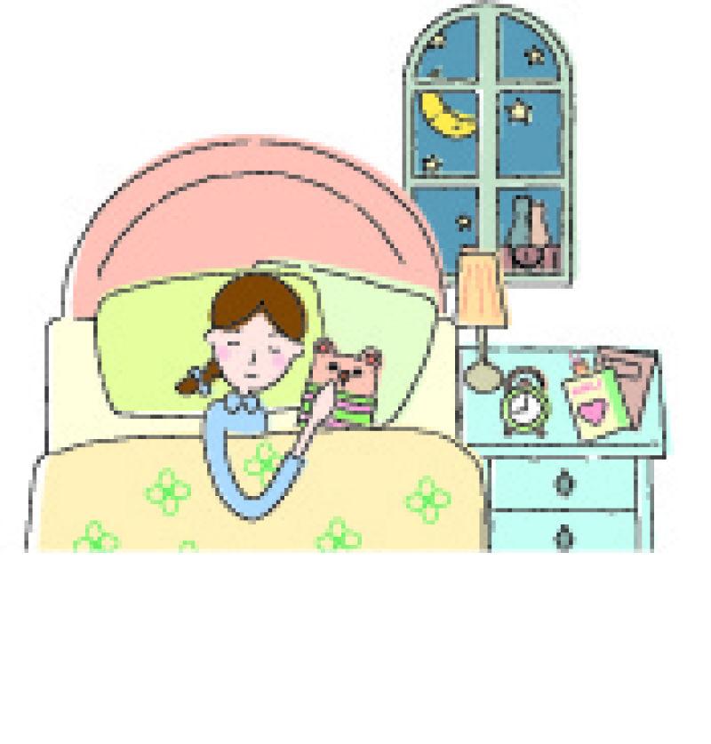 夜晚床上看书的平静的生活插图矢量