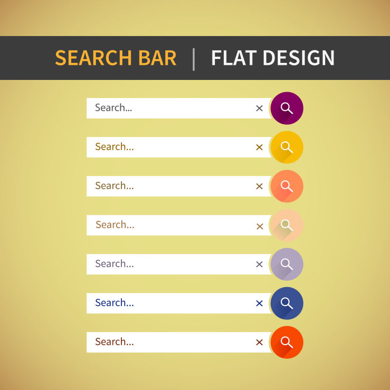 创意丰富多彩的矢量网站搜索栏设计