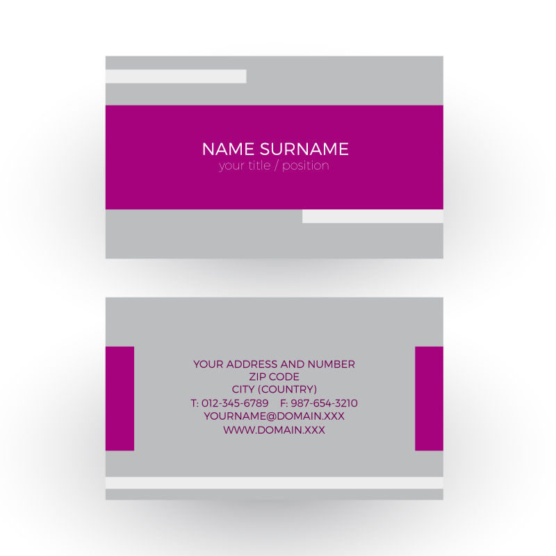 矢量紫色最小几何背景名片