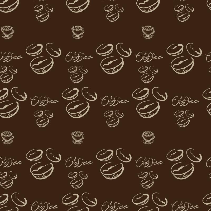 矢量绘图咖啡画标签