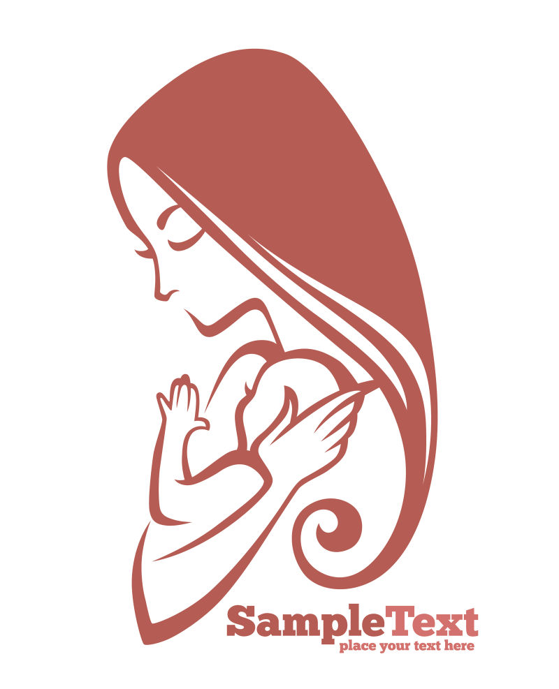 矢量母亲抱着婴儿