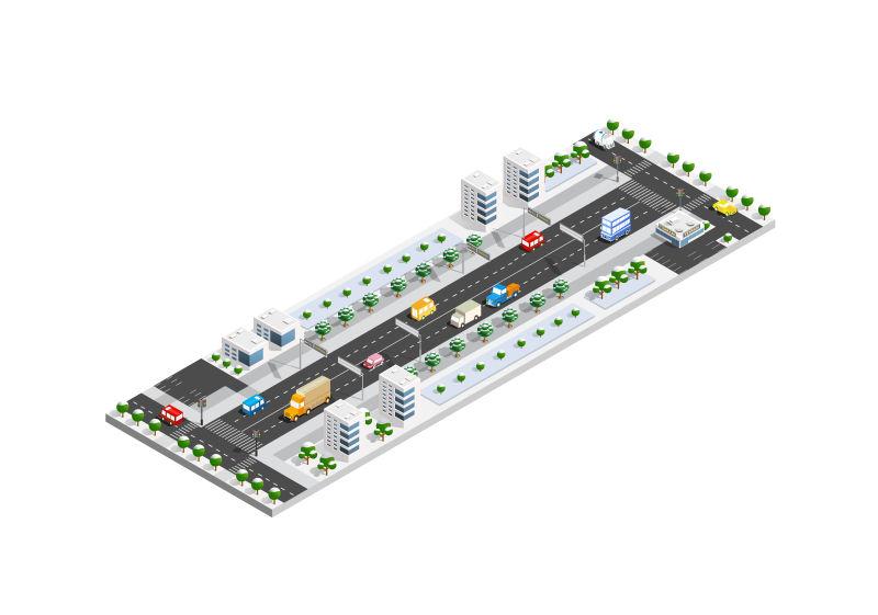 矢量交通道路交叉口城市