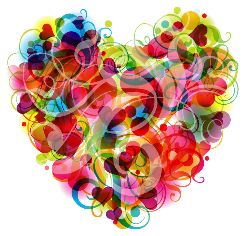 抽象的心形图案矢量插图