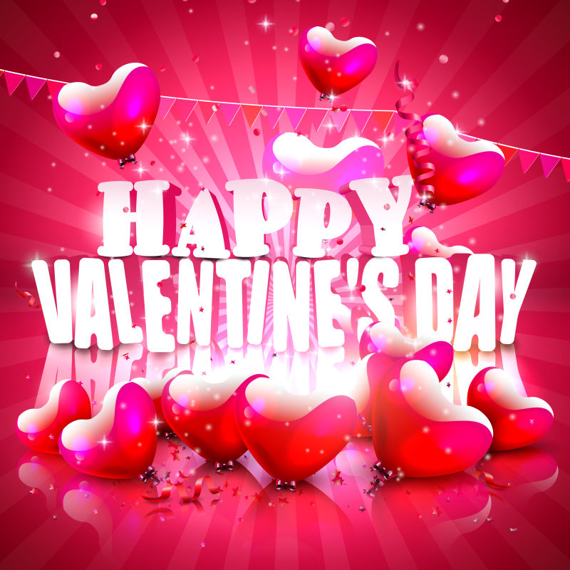 现代情人节贺卡矢量