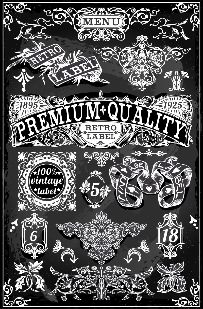 一个古老的手绘矢量横幅