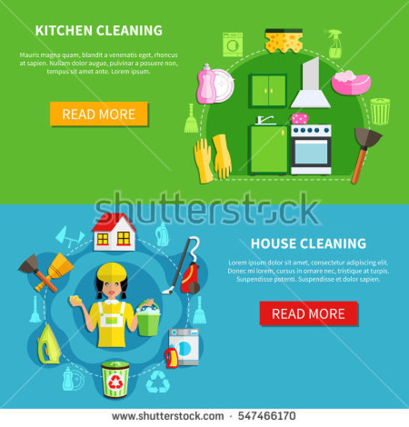 清洁概念平面横幅设计