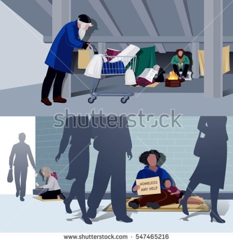 流浪者平面设计矢量插图