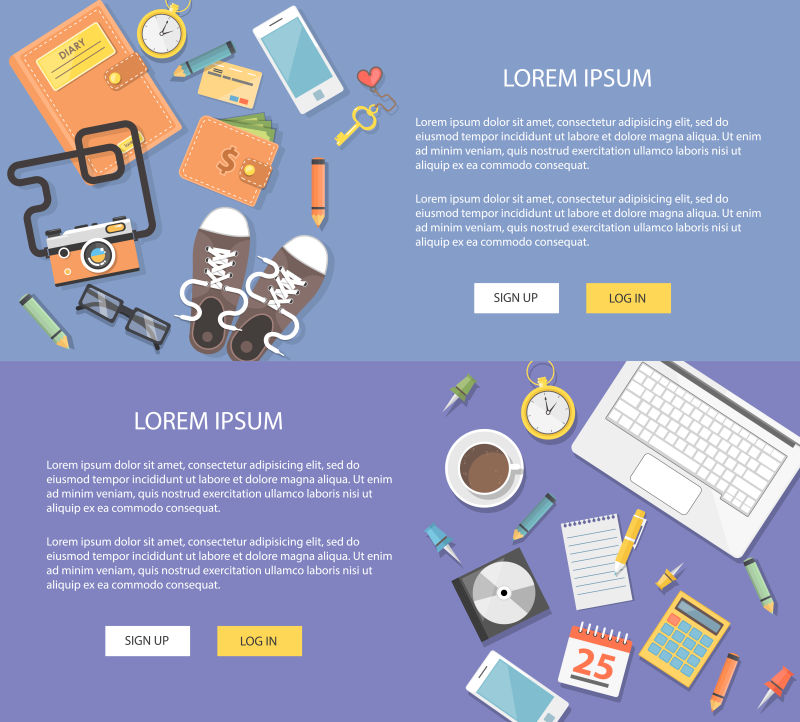 平面设计项目研发横幅矢量