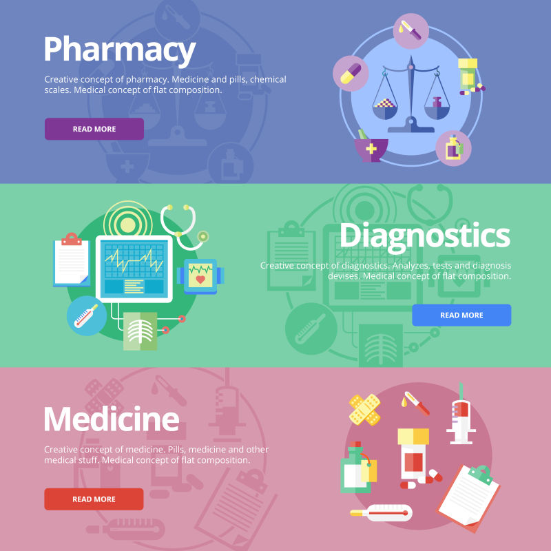 医学平面设计矢量插图