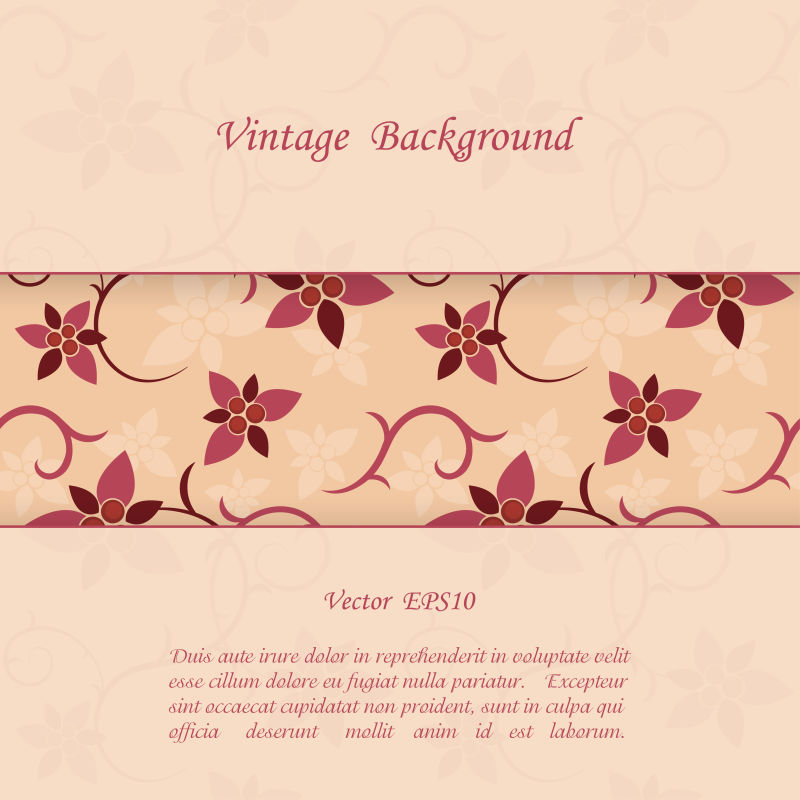文字与花的隔断矢量背景
