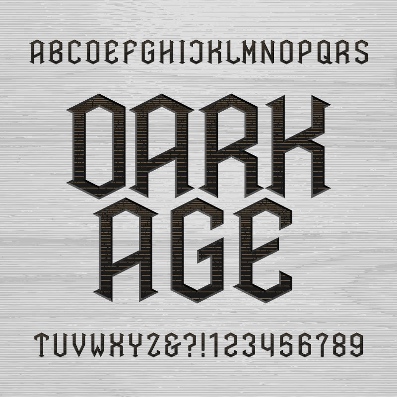 古董字母矢量字体矢量