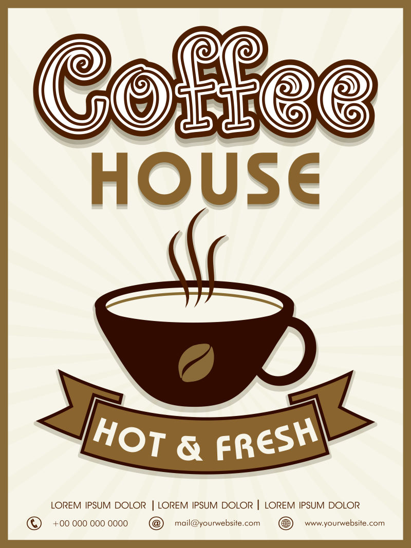 褐色复古风格餐厅菜单矢量设计