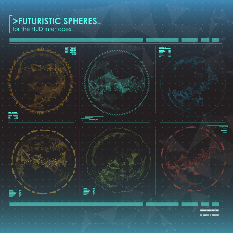 矢量的未来科技感球形图案