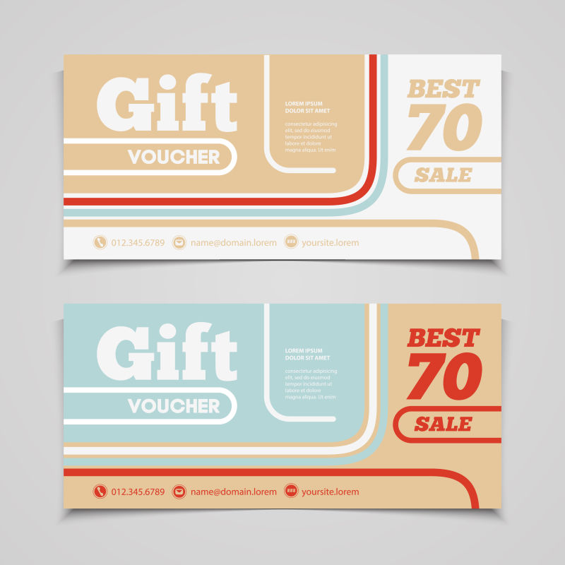 矢量两张礼品卷设计