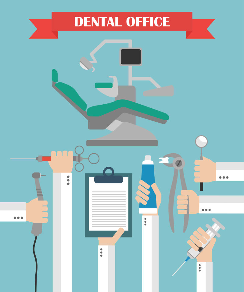 创意矢量牙科概念的扁平插图