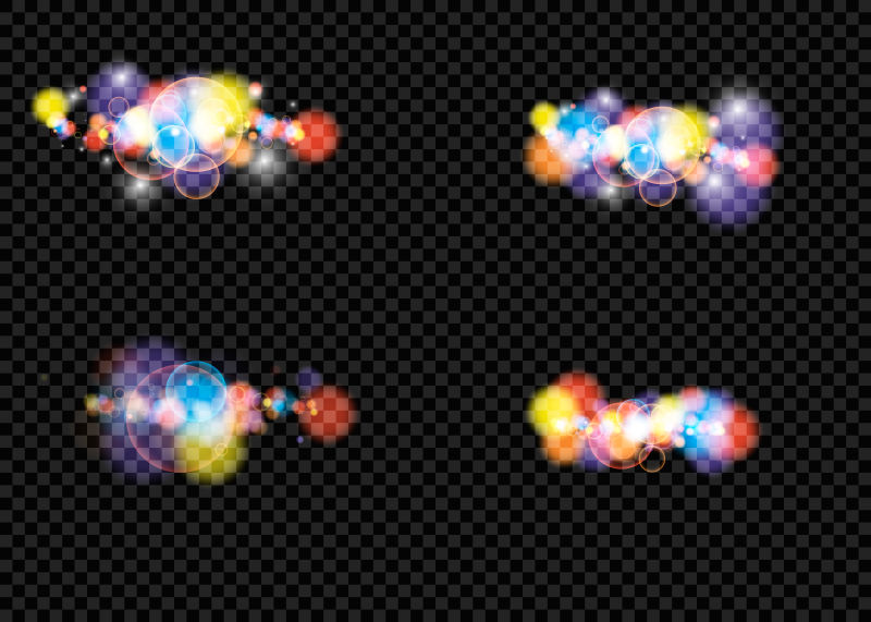 创意矢量彩色辉光设计元素