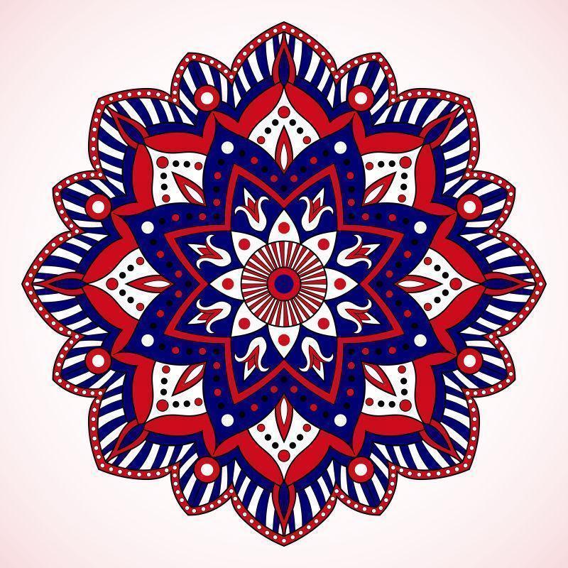 曼荼罗花卉装饰矢量
