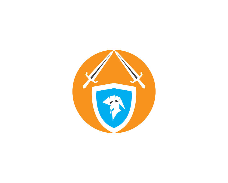 复古的蓝色盾牌安全保护标志矢量