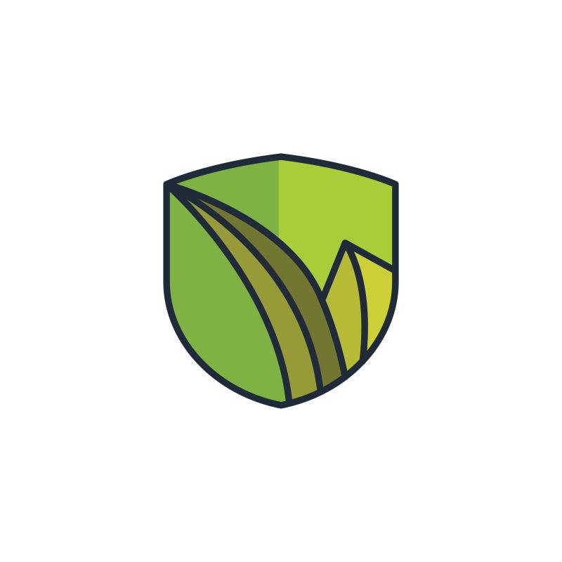 植物盾安全盾牌标志矢量设计