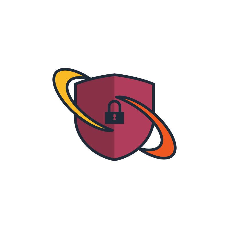 在线网络盾牌安全保护标志矢量设计