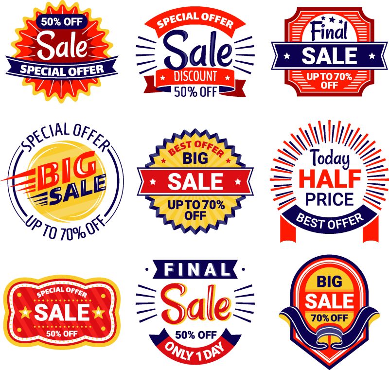 矢量的情人节销售标签