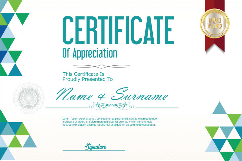 证书摘要背景矢量