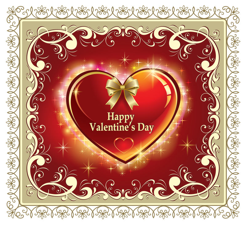 精美的情人节明信片矢量设计