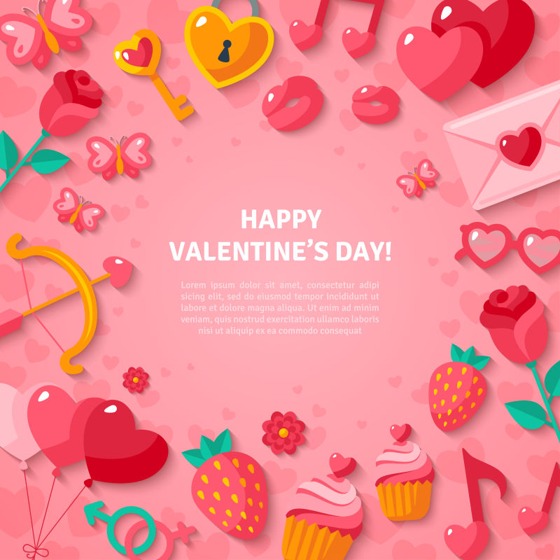 矢量的创意情人节插图设计